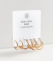 New Look 3 Pack Gold Double and Triple Hoop Earrings